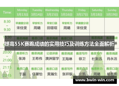 提高55K赛跑成绩的实用技巧及训练方法全面解析